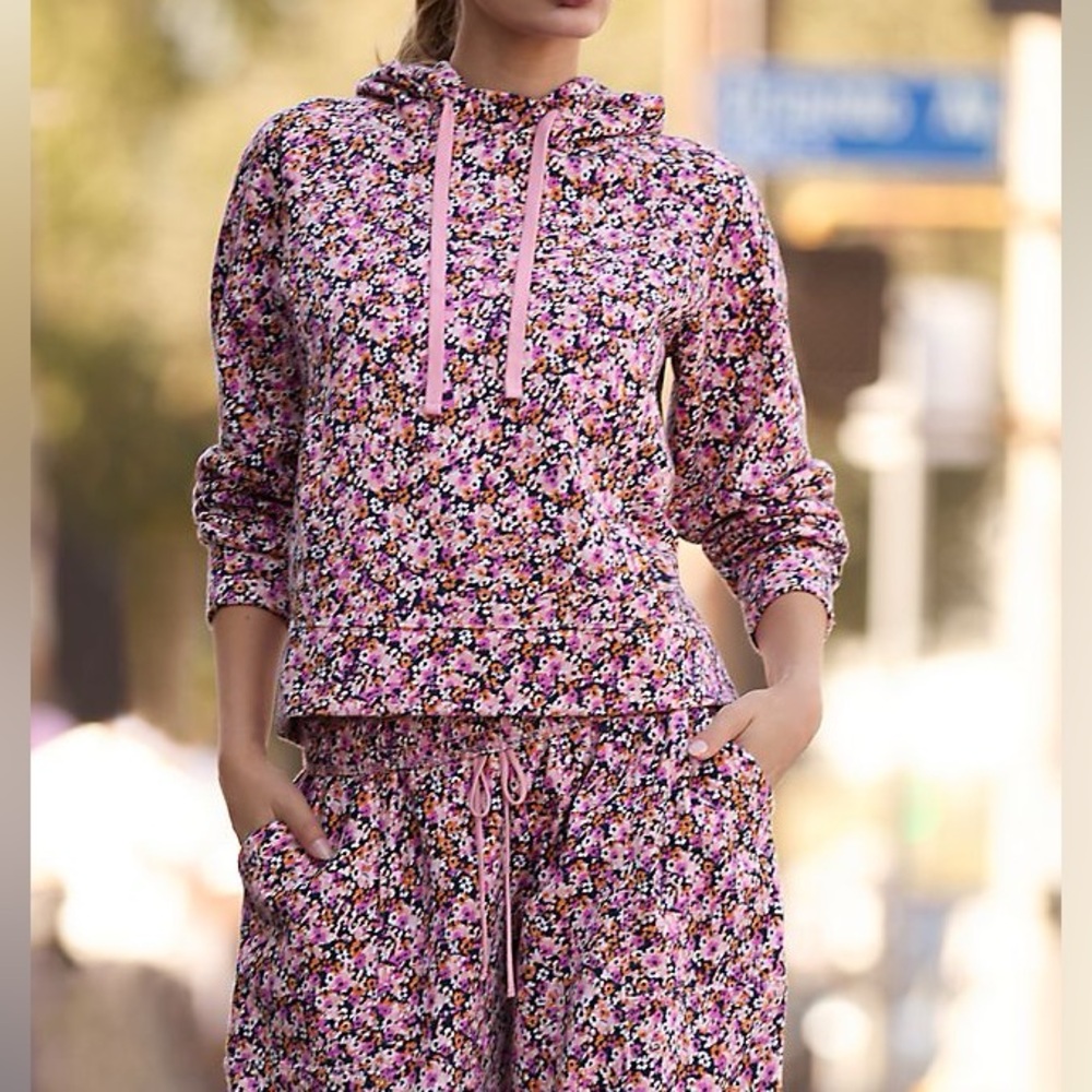 Anthropologie Daily Practice floral hoodie Sz S